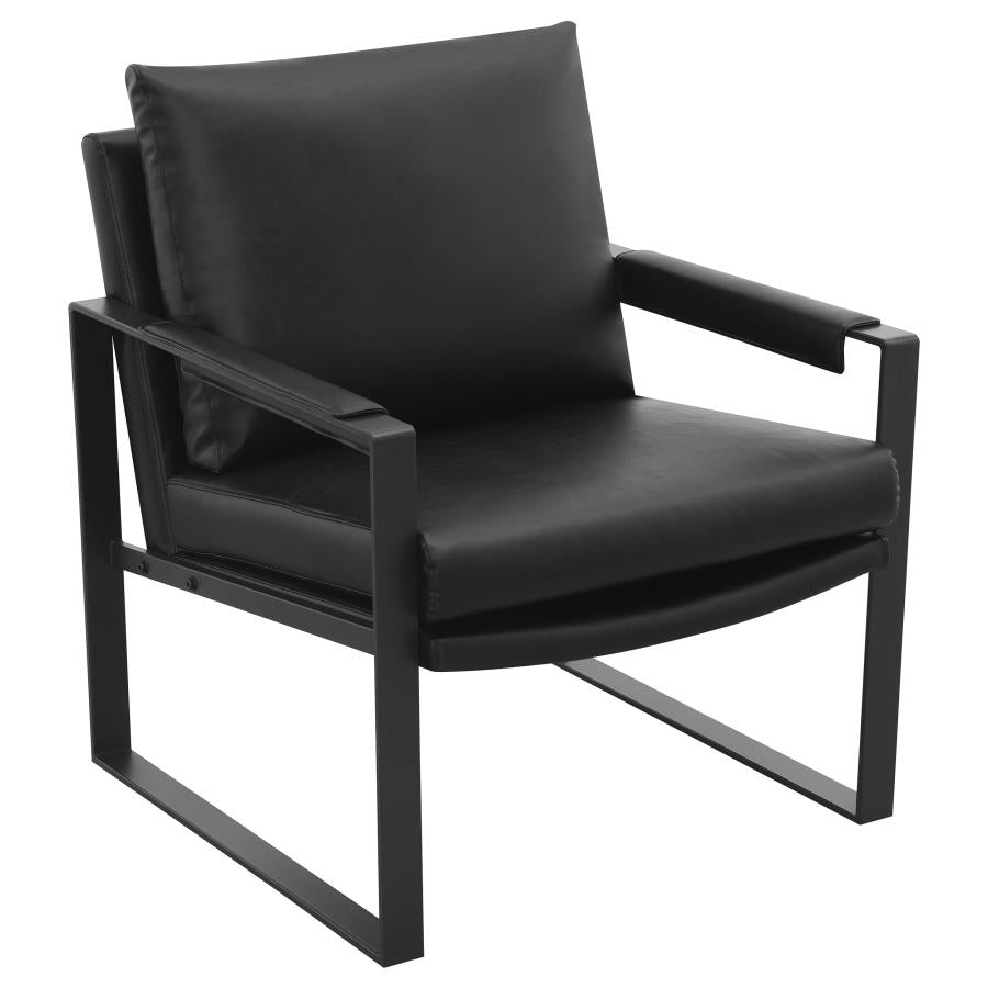 Rosalind Upholstered Track Arm Accent Chair Black-1