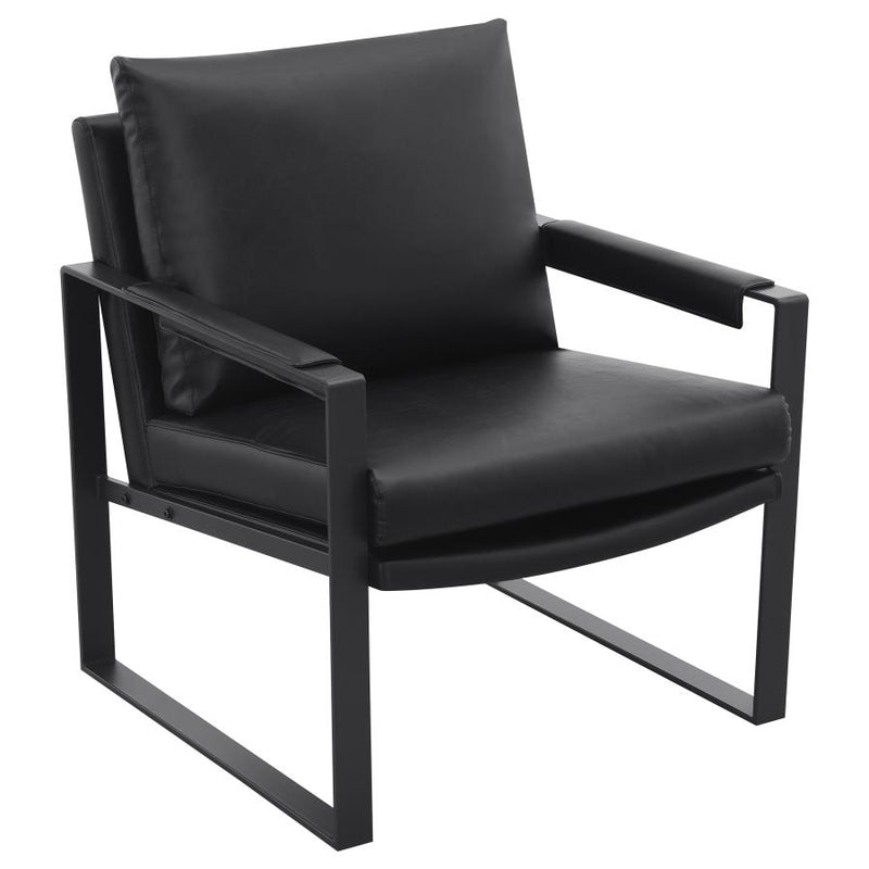 Rosalind Upholstered Track Arm Accent Chair Black-zoom-