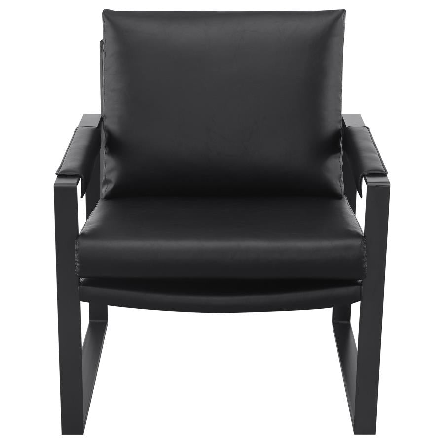 Rosalind Upholstered Track Arm Accent Chair Black-zoom-3