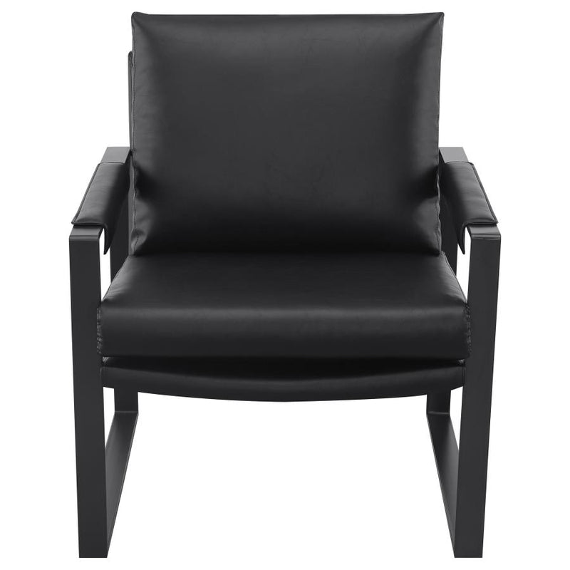 Rosalind Upholstered Track Arm Accent Chair Black-zoom-