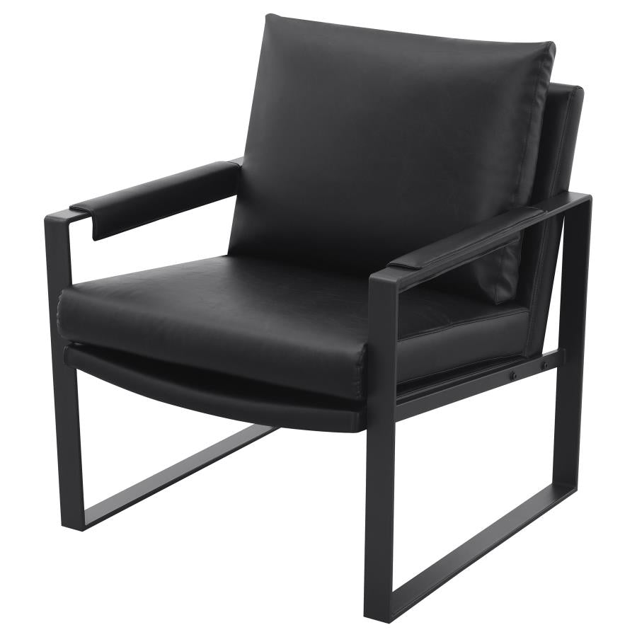 Rosalind Upholstered Track Arm Accent Chair Black-zoom-4