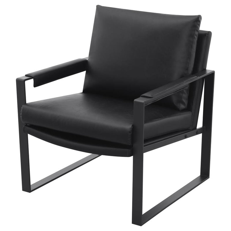 Rosalind Upholstered Track Arm Accent Chair Black-zoom-