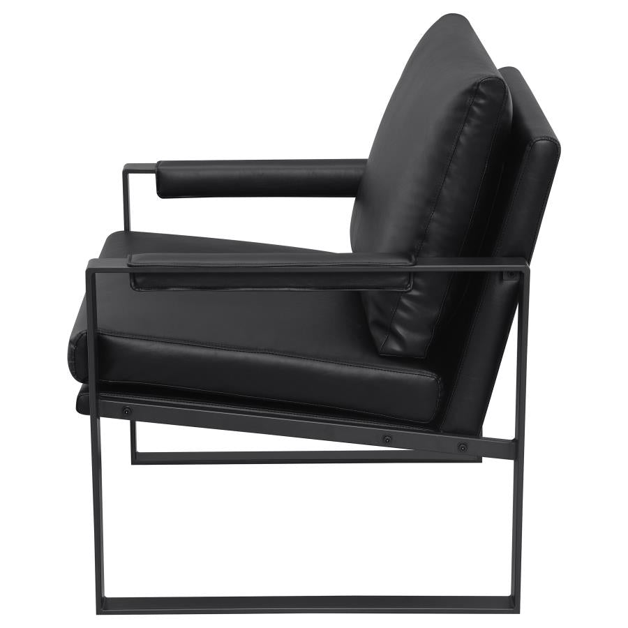 Rosalind Upholstered Track Arm Accent Chair Black-zoom-5