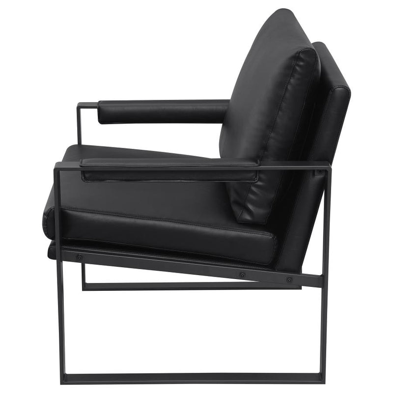 Rosalind Upholstered Track Arm Accent Chair Black-zoom-