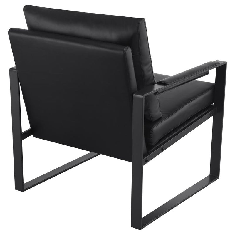 Rosalind Upholstered Track Arm Accent Chair Black-zoom-
