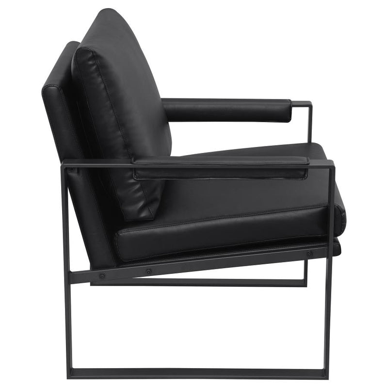 Rosalind Upholstered Track Arm Accent Chair Black-zoom-