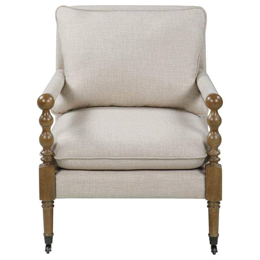 Dempsy Upholstered Accent Chair with Casters Beige-zoom-3