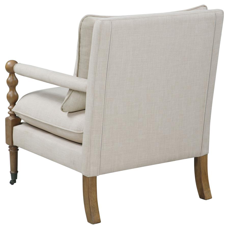 Dempsy Upholstered Accent Chair with Casters Beige-zoom-5