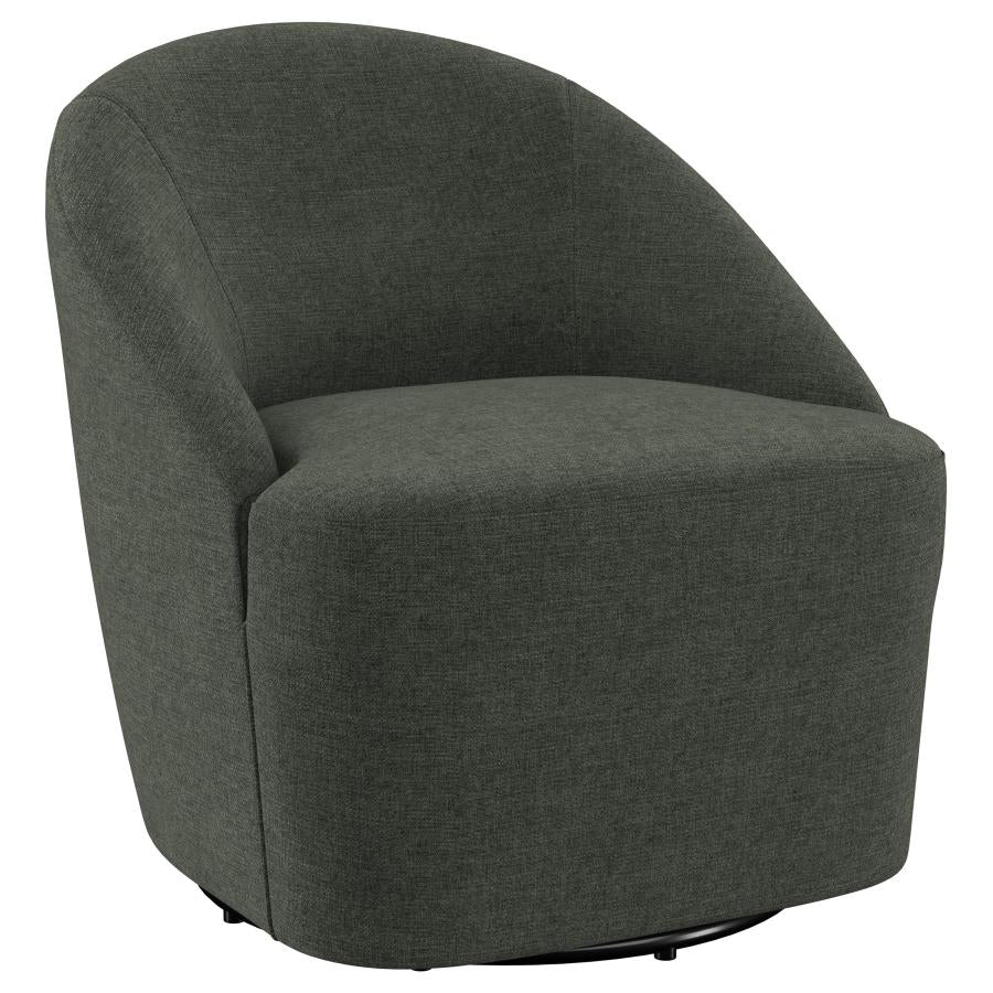 Leon Upholstered Barrel Accent Swivel Chair Hunter Green-zoom-1