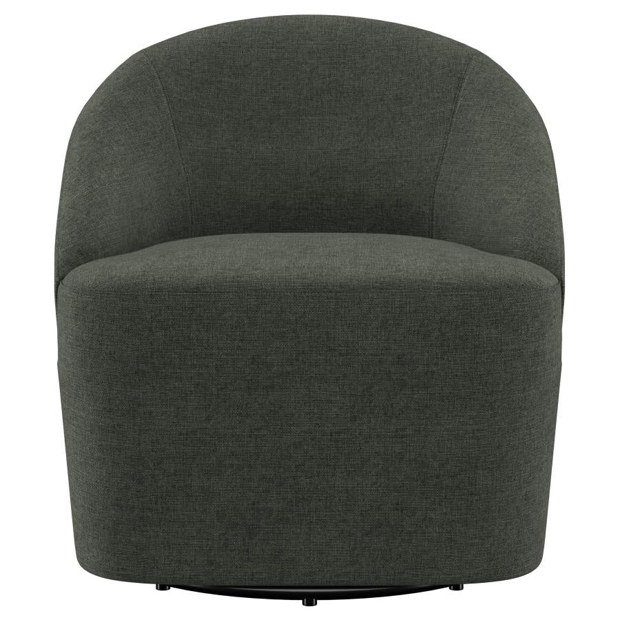 Leon Upholstered Barrel Accent Swivel Chair Hunter Green-zoom-3