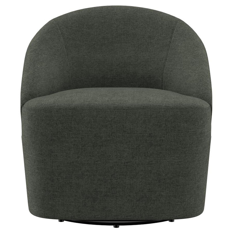 Leon Upholstered Barrel Accent Swivel Chair Hunter Green-zoom-
