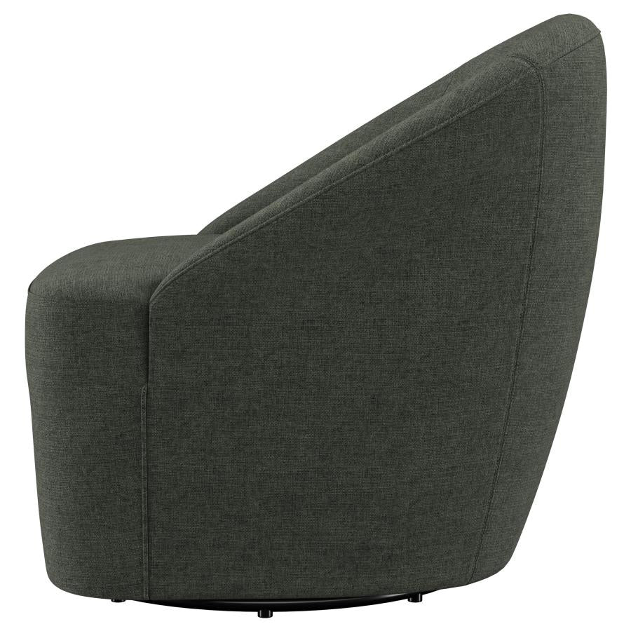 Leon Upholstered Barrel Accent Swivel Chair Hunter Green-5