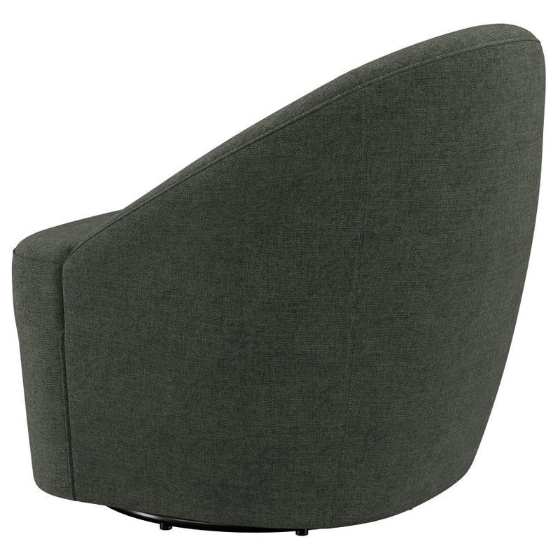 Leon Upholstered Barrel Accent Swivel Chair Hunter Green-zoom-