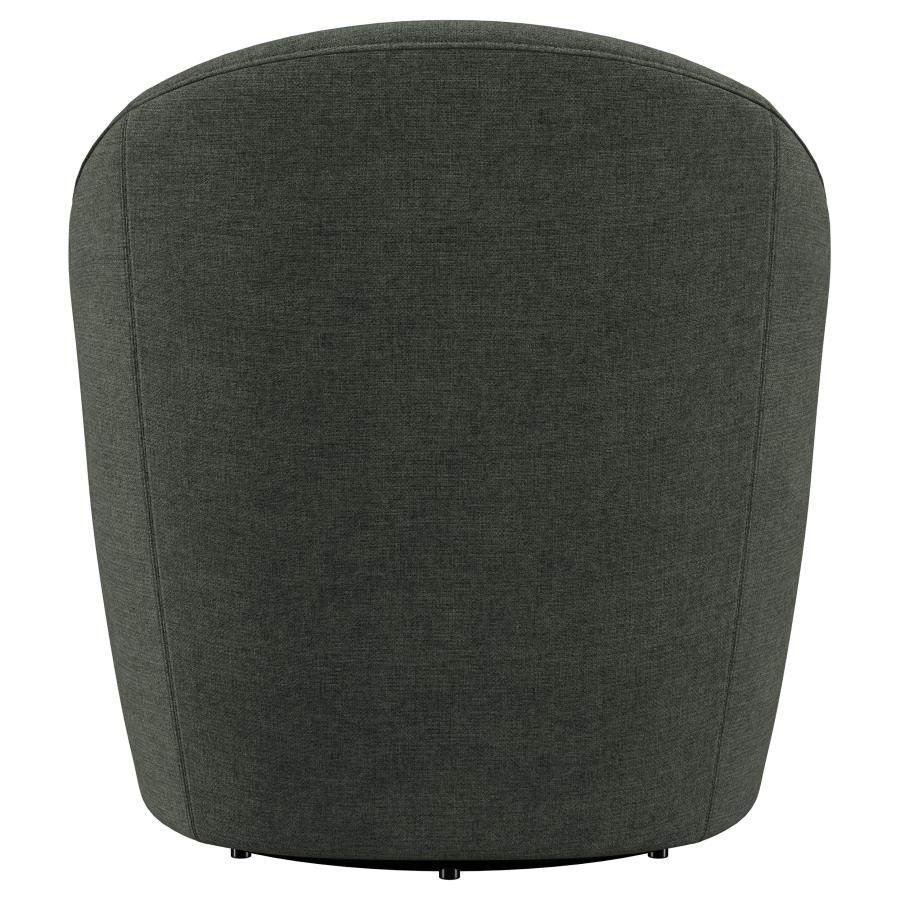 Leon Upholstered Barrel Accent Swivel Chair Hunter Green-7