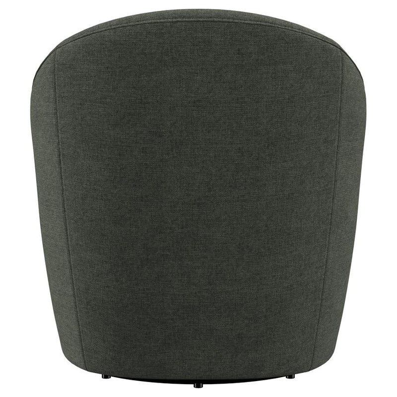 Leon Upholstered Barrel Accent Swivel Chair Hunter Green-zoom-