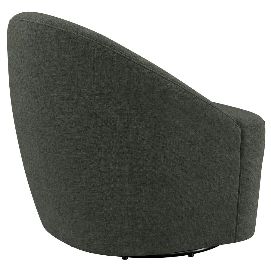 Leon Upholstered Barrel Accent Swivel Chair Hunter Green-8