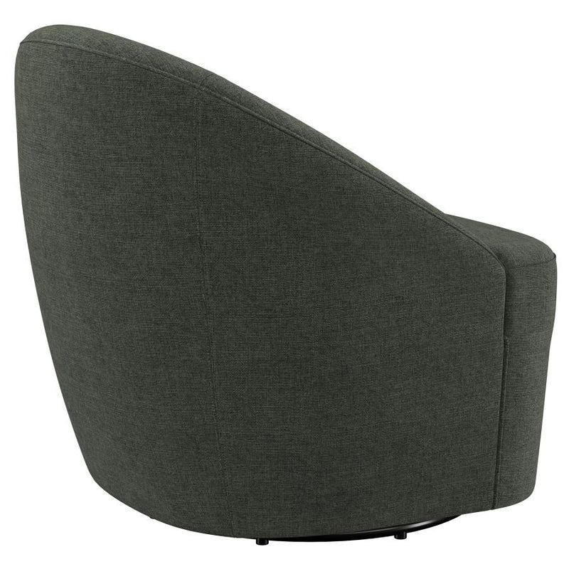 Leon Upholstered Barrel Accent Swivel Chair Hunter Green-zoom-