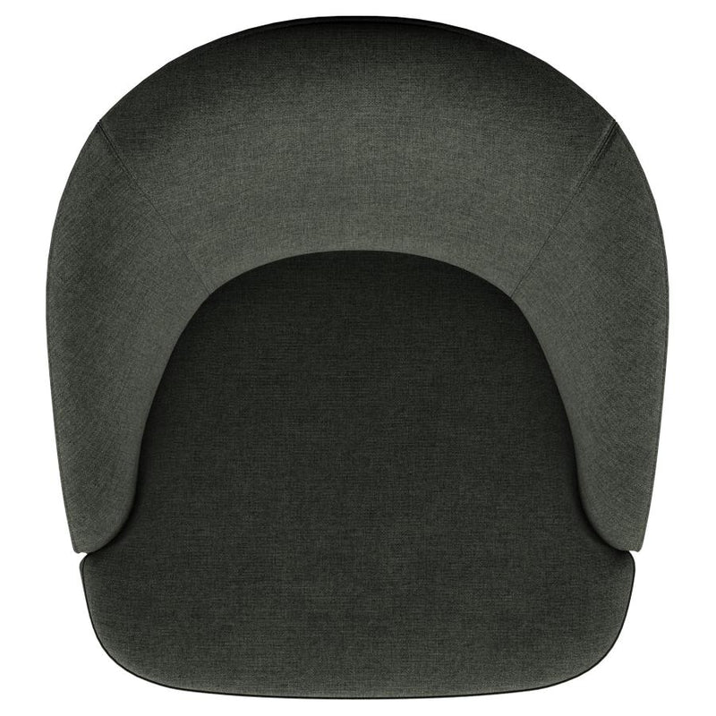 Leon Upholstered Barrel Accent Swivel Chair Hunter Green-zoom-
