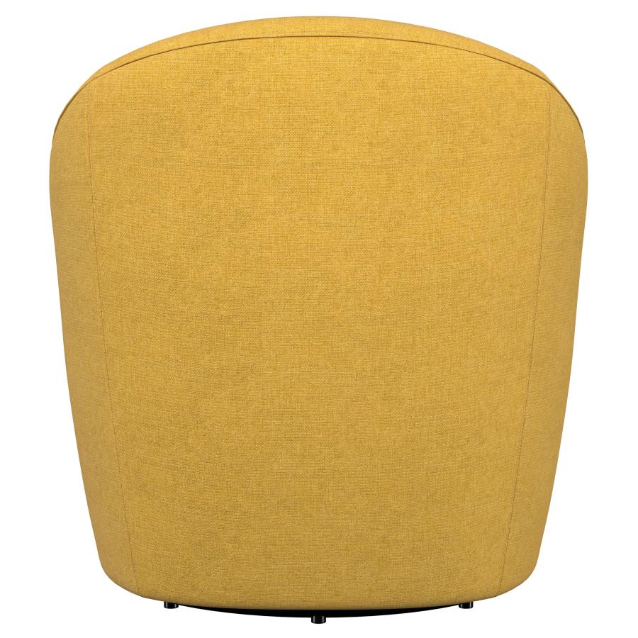 Leon Upholstered Barrel Accent Swivel Chair Mustard Yellow-zoom-7