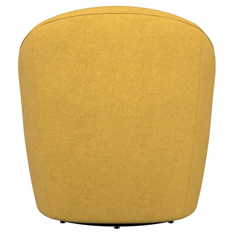 Leon Upholstered Barrel Accent Swivel Chair Mustard Yellow-zoom-