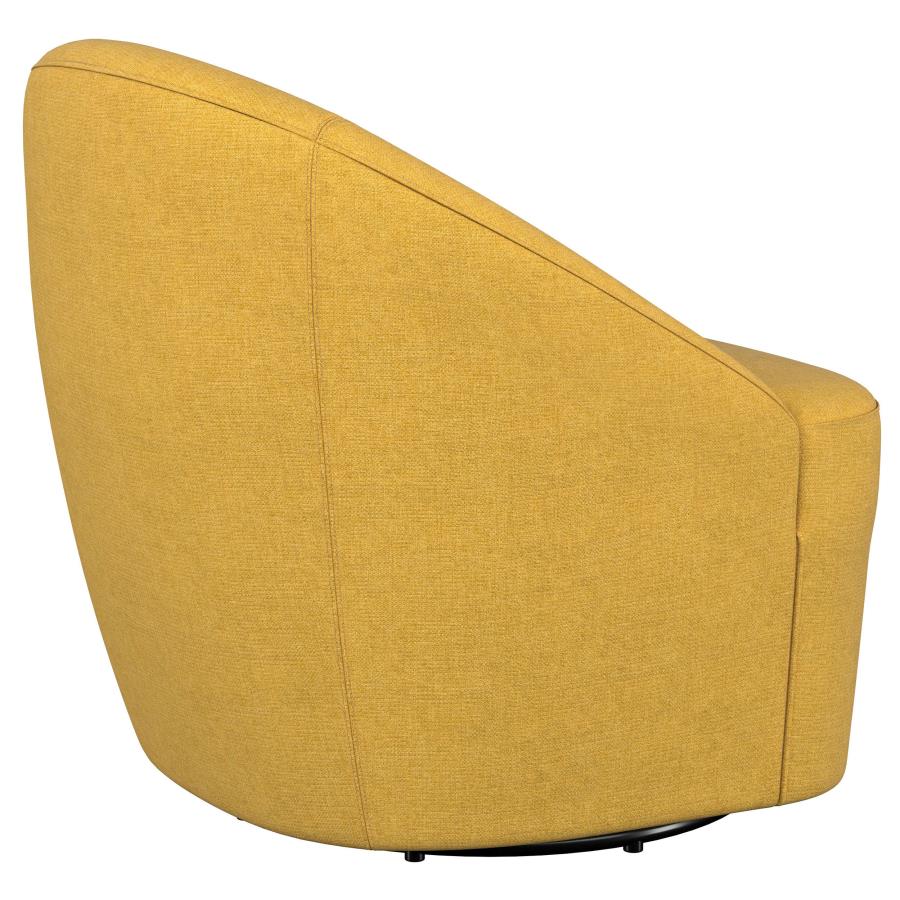 Leon Upholstered Barrel Accent Swivel Chair Mustard Yellow-zoom-8
