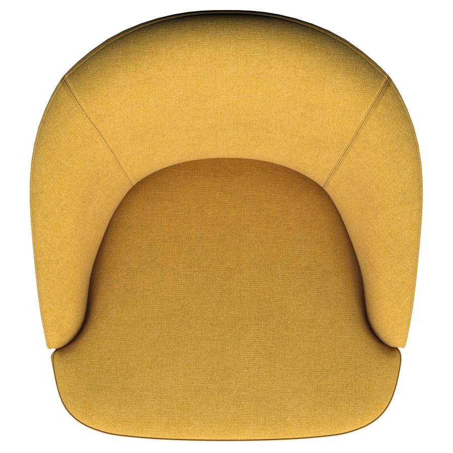 Leon Upholstered Barrel Accent Swivel Chair Mustard Yellow-zoom-10