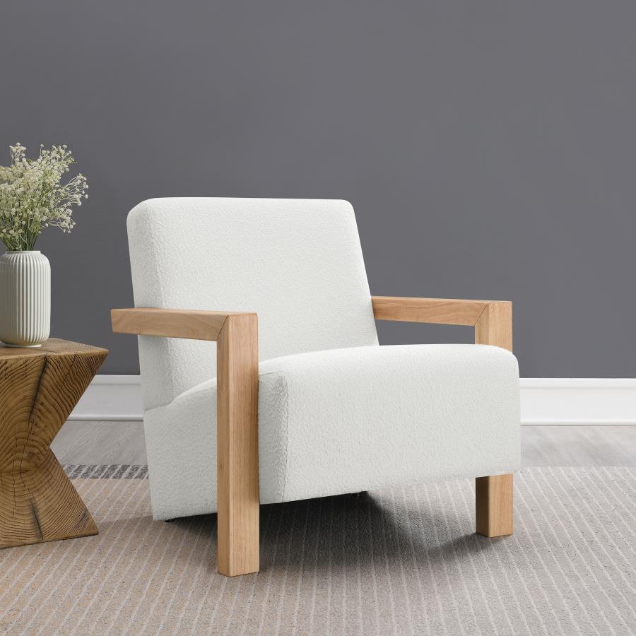 Fitzroy Boucle Upholstered Accent Arm Chair Ivory-2