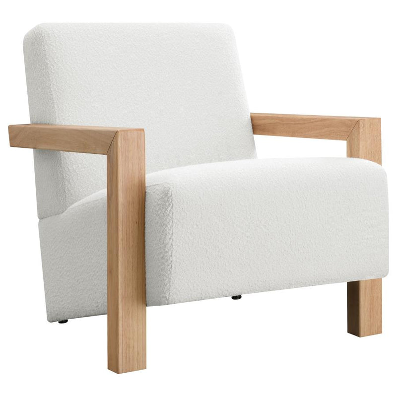 Fitzroy Boucle Upholstered Accent Arm Chair Ivory-zoom-