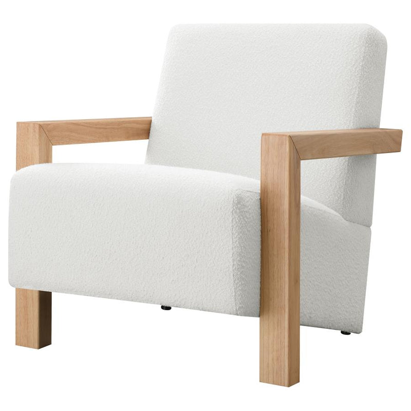 Fitzroy Boucle Upholstered Accent Arm Chair Ivory-zoom-