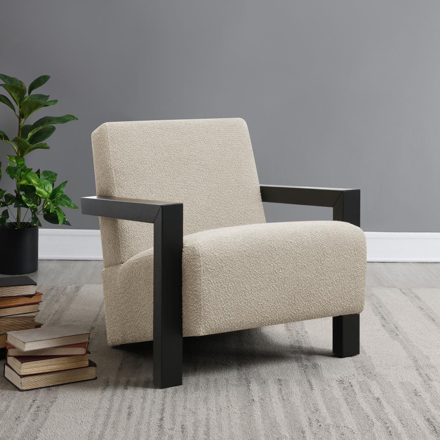 Fitzroy Boucle Upholstered Accent Arm Chair Latte-zoom-2