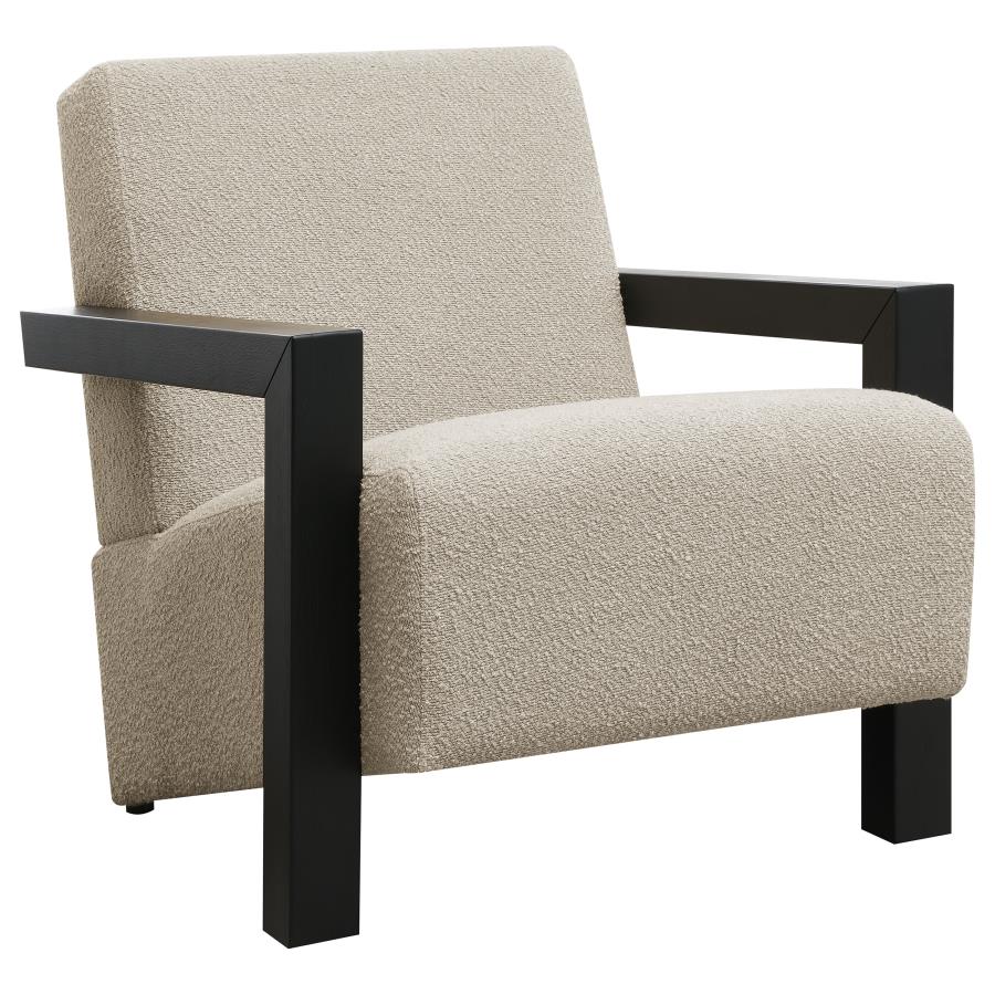 Fitzroy Boucle Upholstered Accent Arm Chair Latte-zoom-1