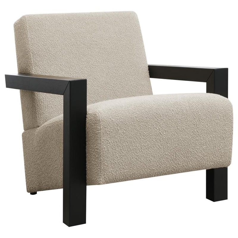 Fitzroy Boucle Upholstered Accent Arm Chair Latte-zoom-