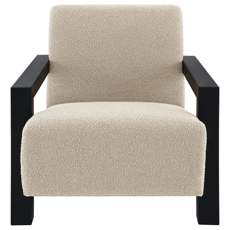 Fitzroy Boucle Upholstered Accent Arm Chair Latte-zoom-