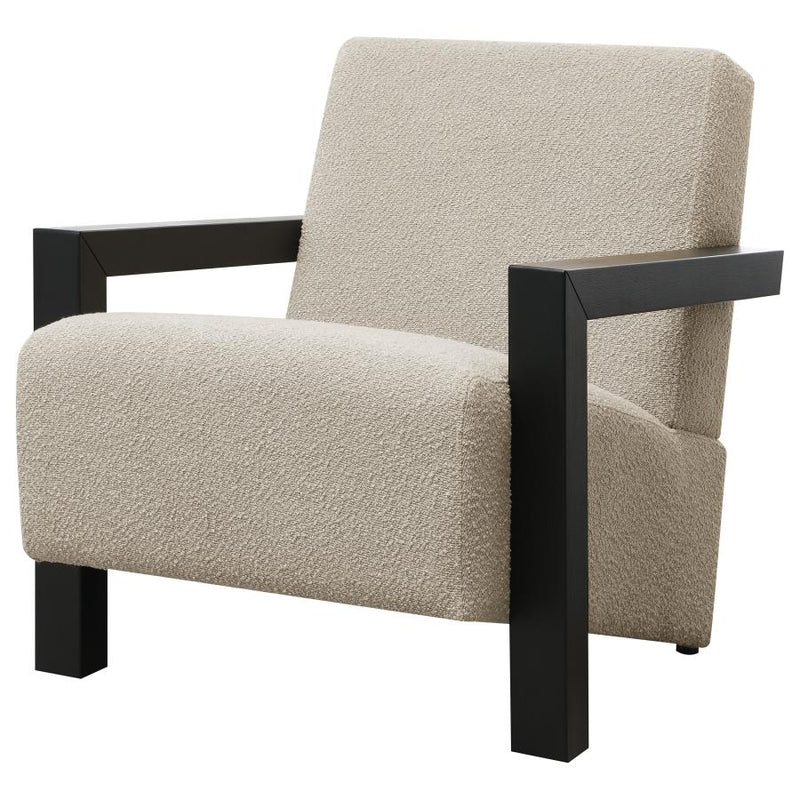 Fitzroy Boucle Upholstered Accent Arm Chair Latte-zoom-