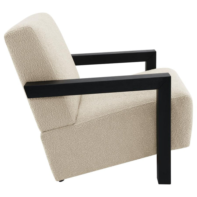 Fitzroy Boucle Upholstered Accent Arm Chair Latte-zoom-
