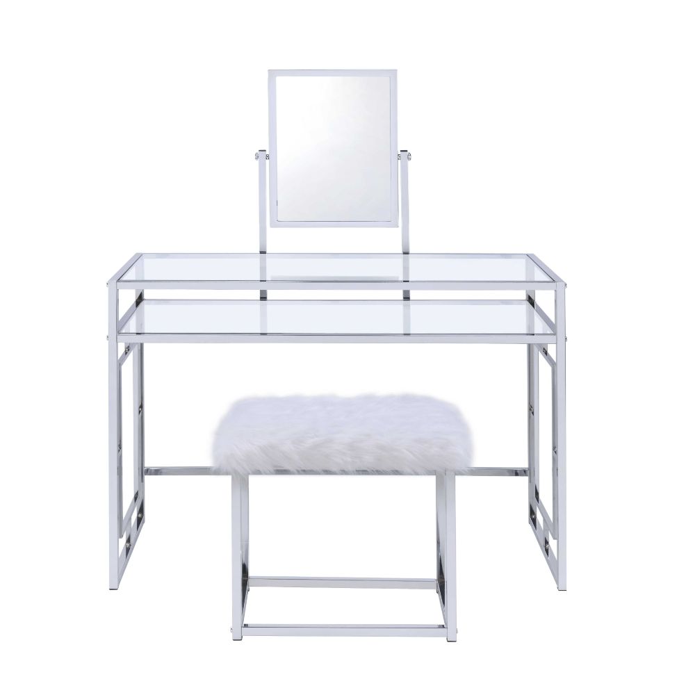 ACME Carenze II Vanity Set – angle view – Lusso Furniture Miami