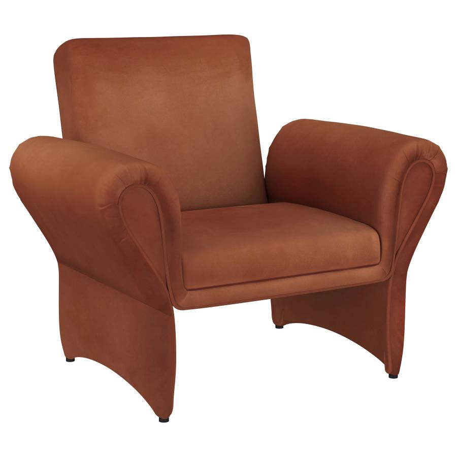 Liana Upholstered Roll Arm Accent Armchair Rust Orange-1