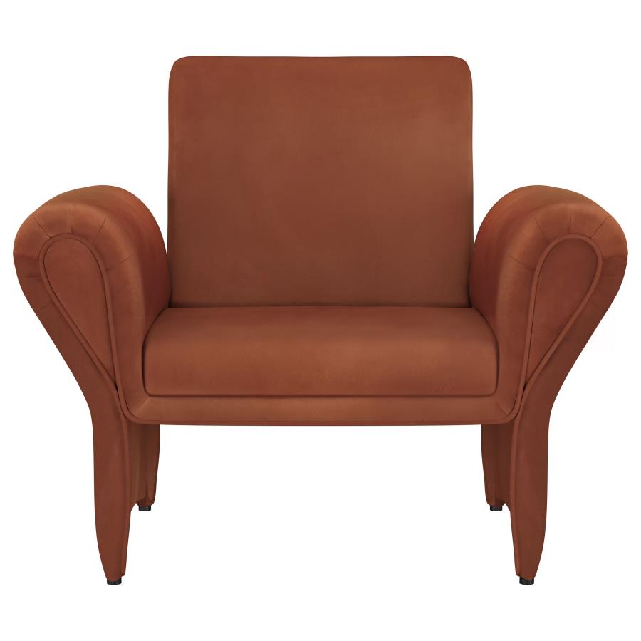 Liana Upholstered Roll Arm Accent Armchair Rust Orange-zoom-3