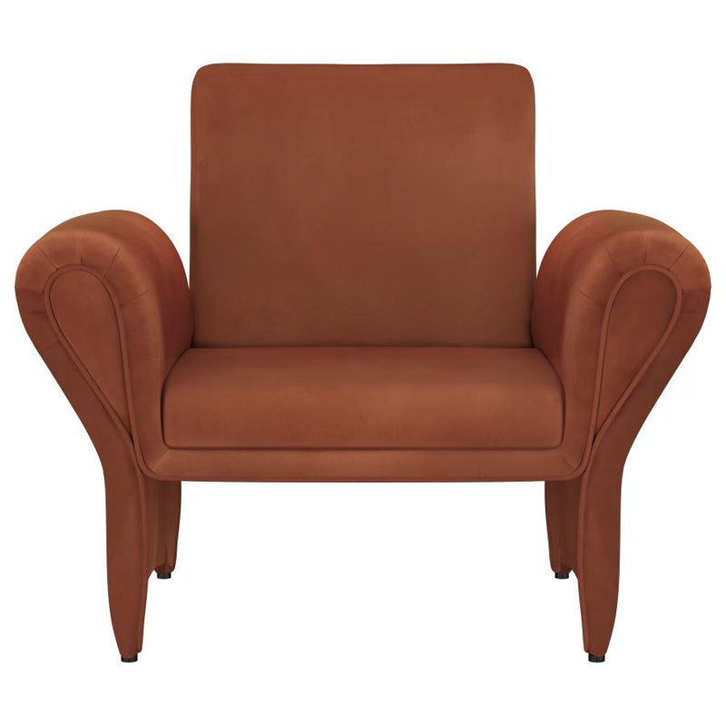 Liana Upholstered Roll Arm Accent Armchair Rust Orange-zoom-