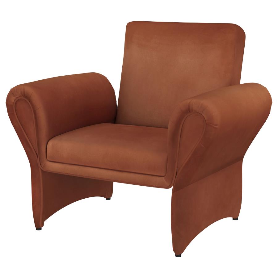 Liana Upholstered Roll Arm Accent Armchair Rust Orange-zoom-4