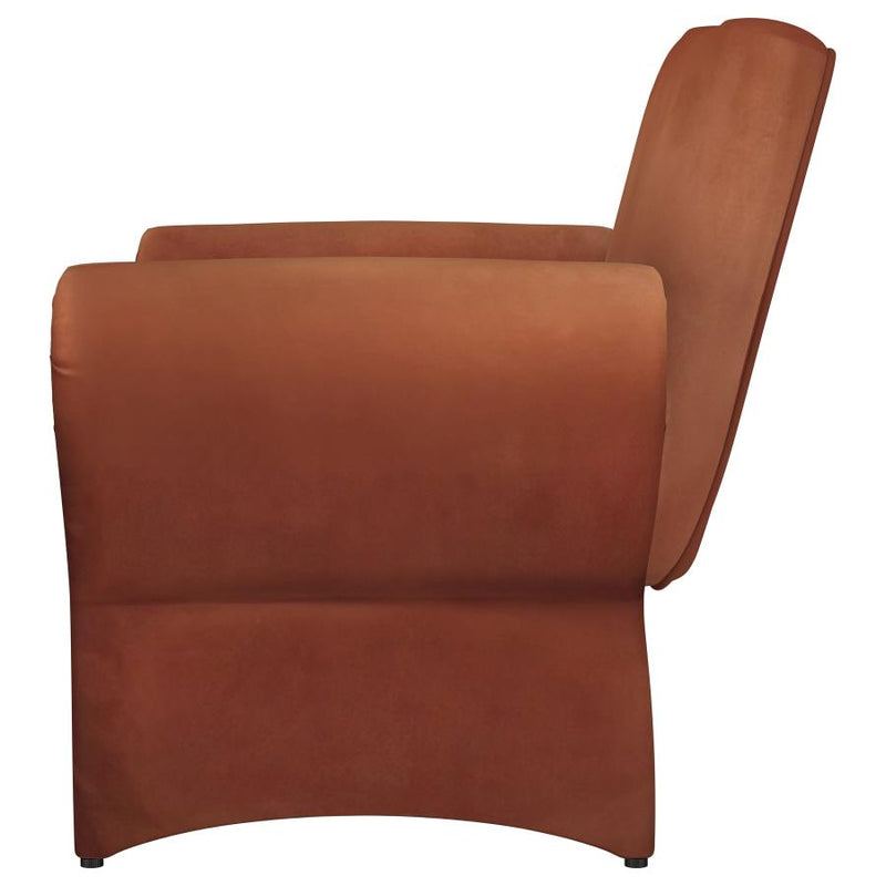Liana Upholstered Roll Arm Accent Armchair Rust Orange-zoom-