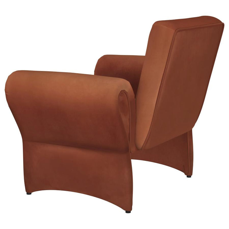 Liana Upholstered Roll Arm Accent Armchair Rust Orange-zoom-