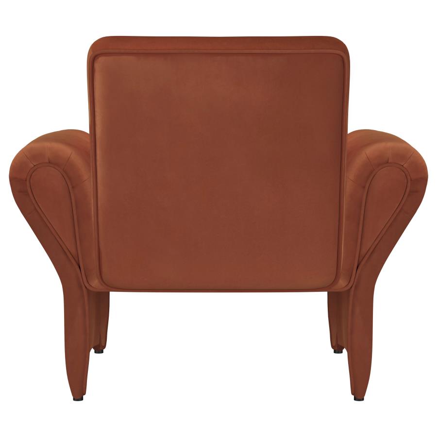Liana Upholstered Roll Arm Accent Armchair Rust Orange-7