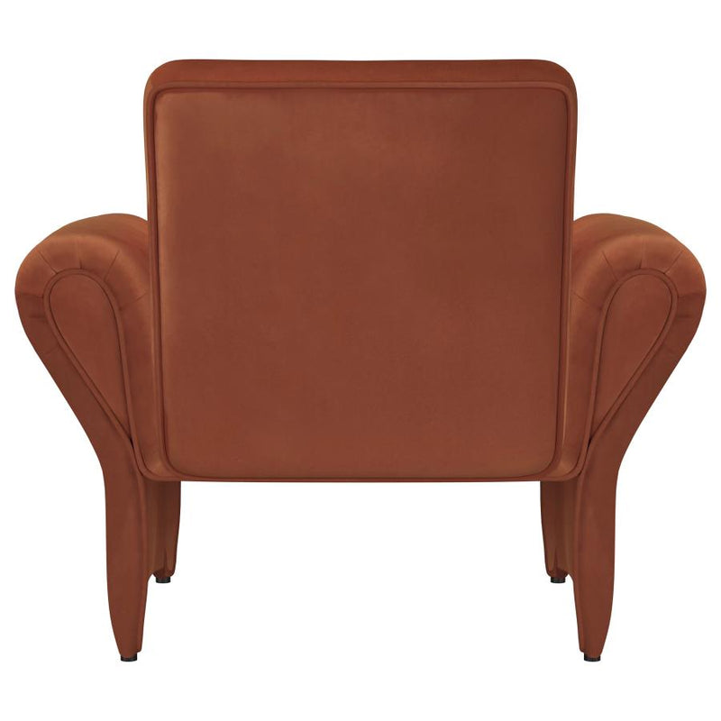 Liana Upholstered Roll Arm Accent Armchair Rust Orange-zoom-