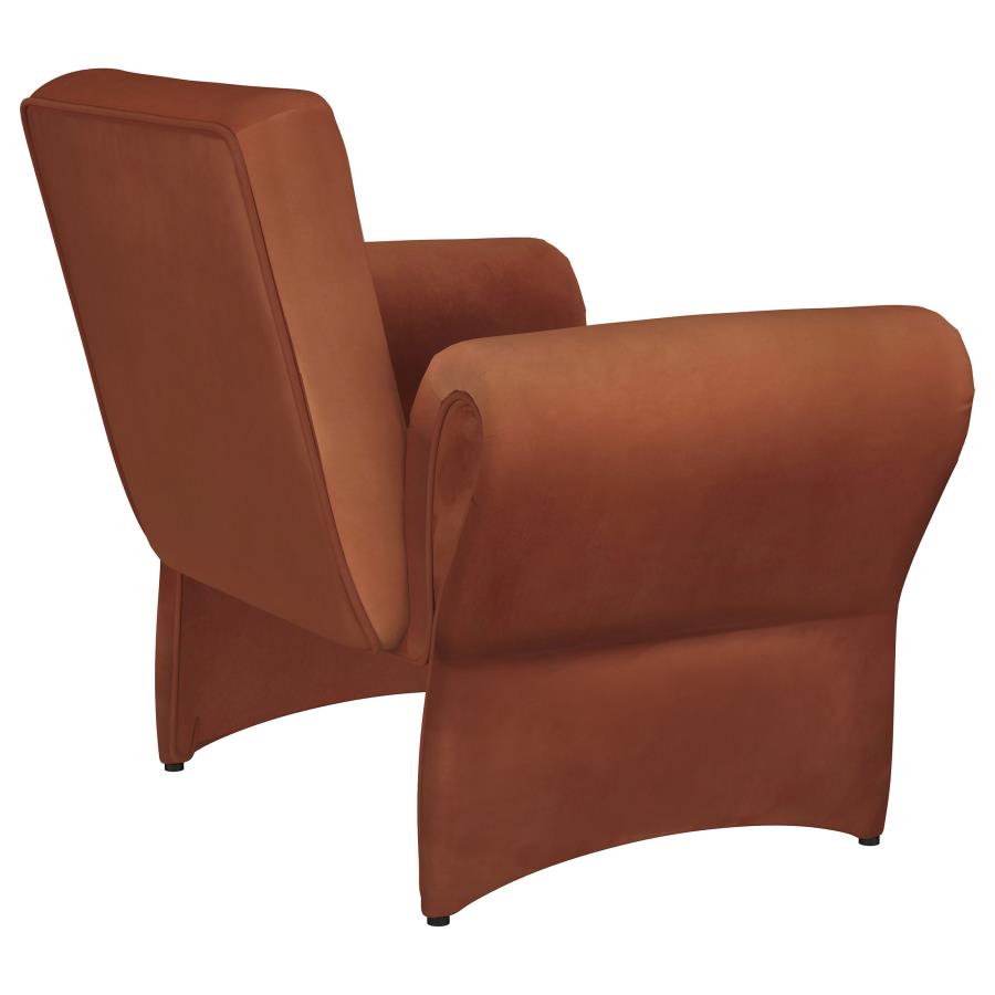 Liana Upholstered Roll Arm Accent Armchair Rust Orange-zoom-8