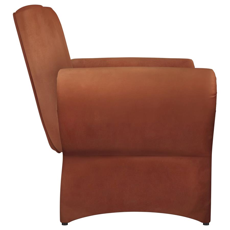 Liana Upholstered Roll Arm Accent Armchair Rust Orange-9