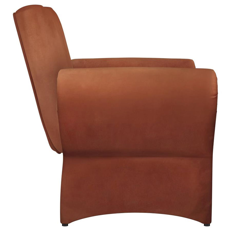 Liana Upholstered Roll Arm Accent Armchair Rust Orange-zoom-