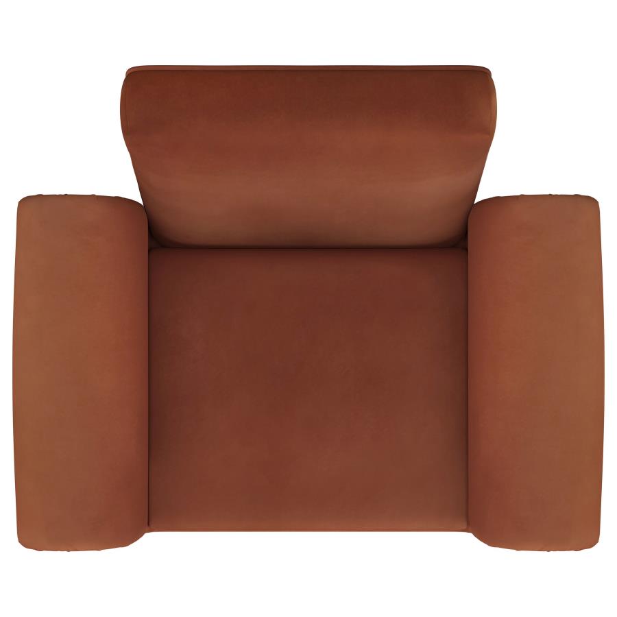 Liana Upholstered Roll Arm Accent Armchair Rust Orange-10