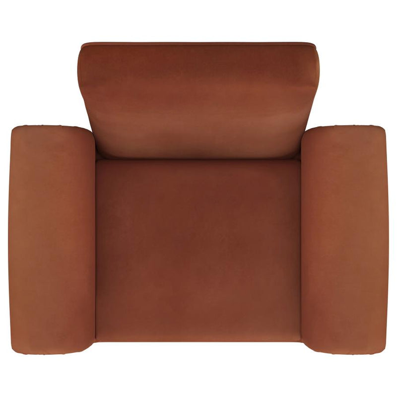 Liana Upholstered Roll Arm Accent Armchair Rust Orange-zoom-