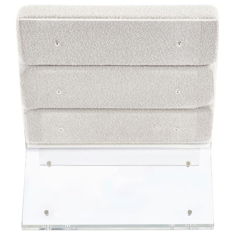 Serreta Boucle Upholstered Armless Acrylic Chair Ivory-zoom-